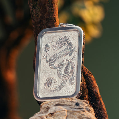 Dragon Coin Pendant – 2024 Perth Mint Australian Dollar Coin in .925 Silver Bezel